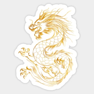 Golden Chinese Dragon Sticker